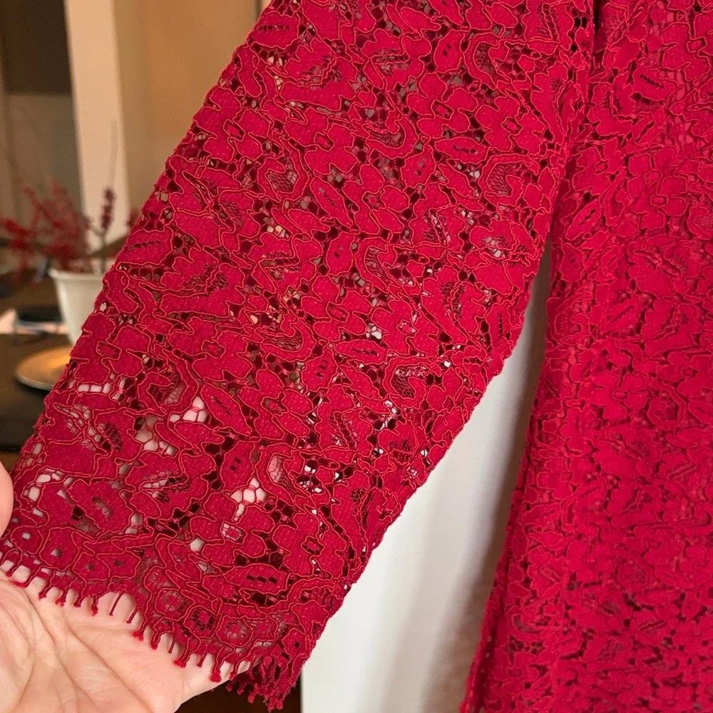 Boden Red‎ Lace Top - Picture 4 of 11